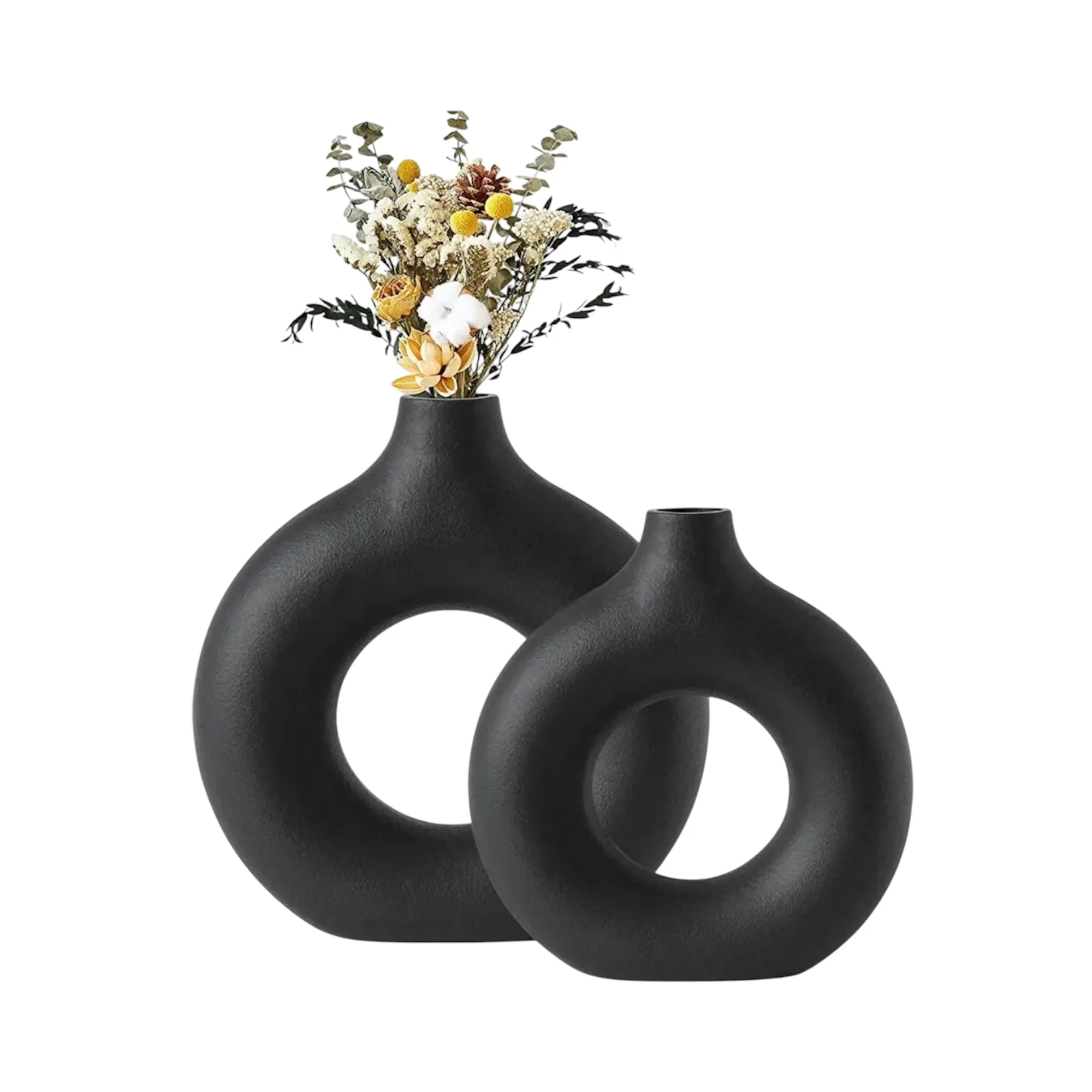 Donut boho vases (set of 2)